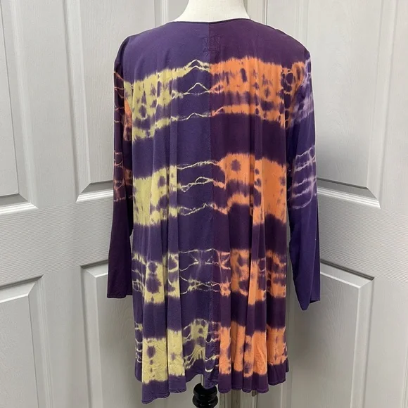 Blue Cactus Tie Dye Boho Oversized Cardigan Jacket - Picture 2 of 9